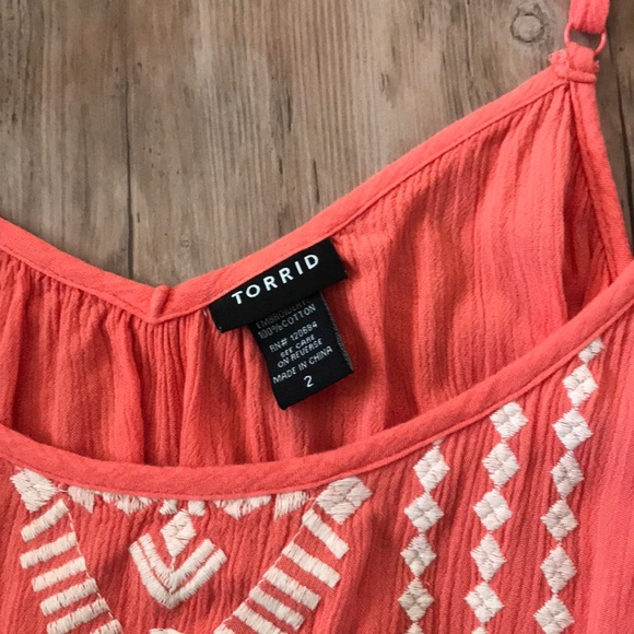 Torrid Pink Embroidered Tank Top - Picture 5 of 8